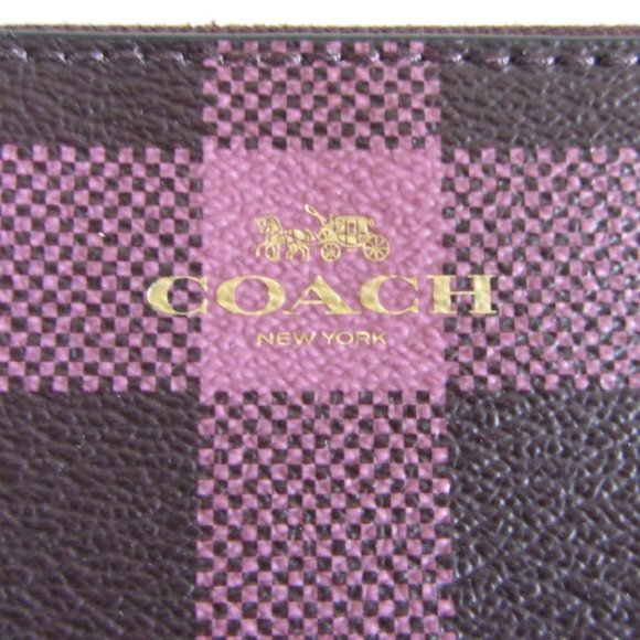 new COACH Gingham print corner zip wristlet F39109 - Picture 6 of 6